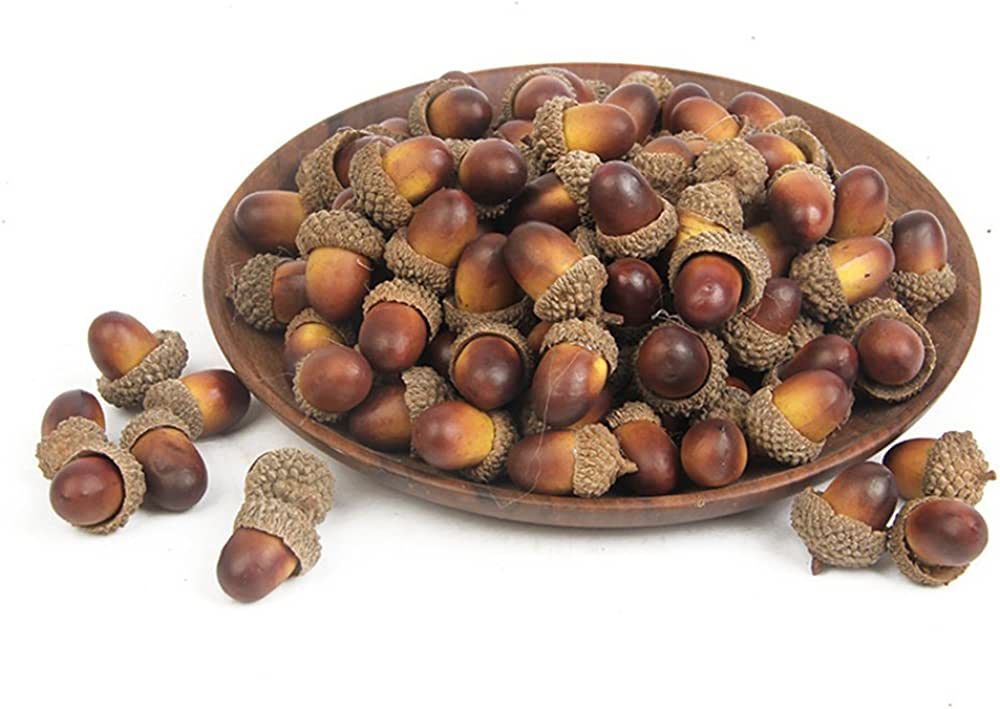 VOSAREA 60pcs Mini Acorns for Crafts Artificial Realistic Acorns Natural Looking Acorns for Craft... | Amazon (US)