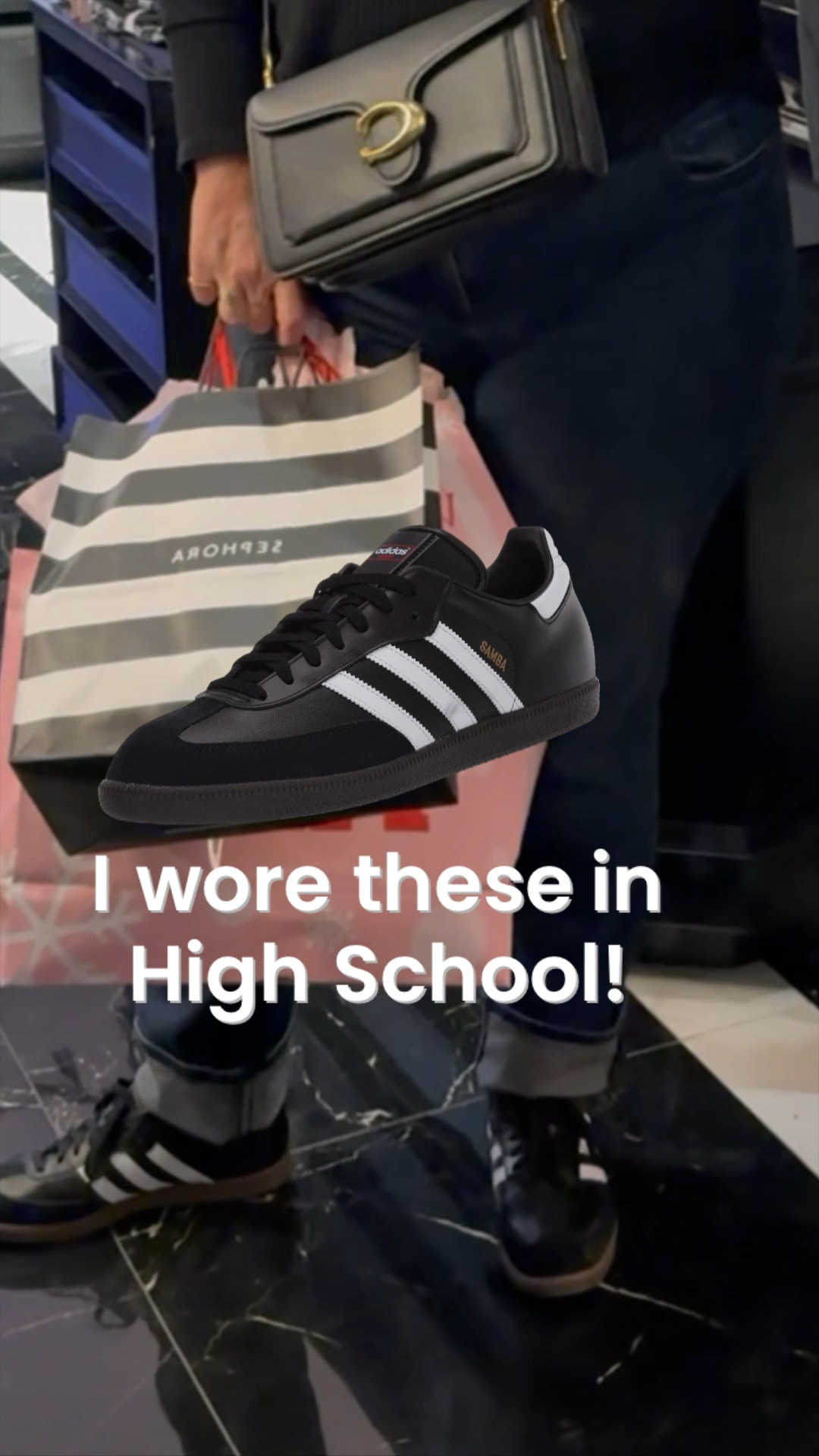 Adidas Sambas are BACK and more popular than ever! I wore these in High School in the late 80's. 😂  I had a hard time finding them in stock and in my size. I got them in men's and adjusted size for women's. 💕 The young ones are buying them all up. #sambas #adidassambas #style #trending 

#LTKVideo #LTKfindsunder100 #LTKstyletip