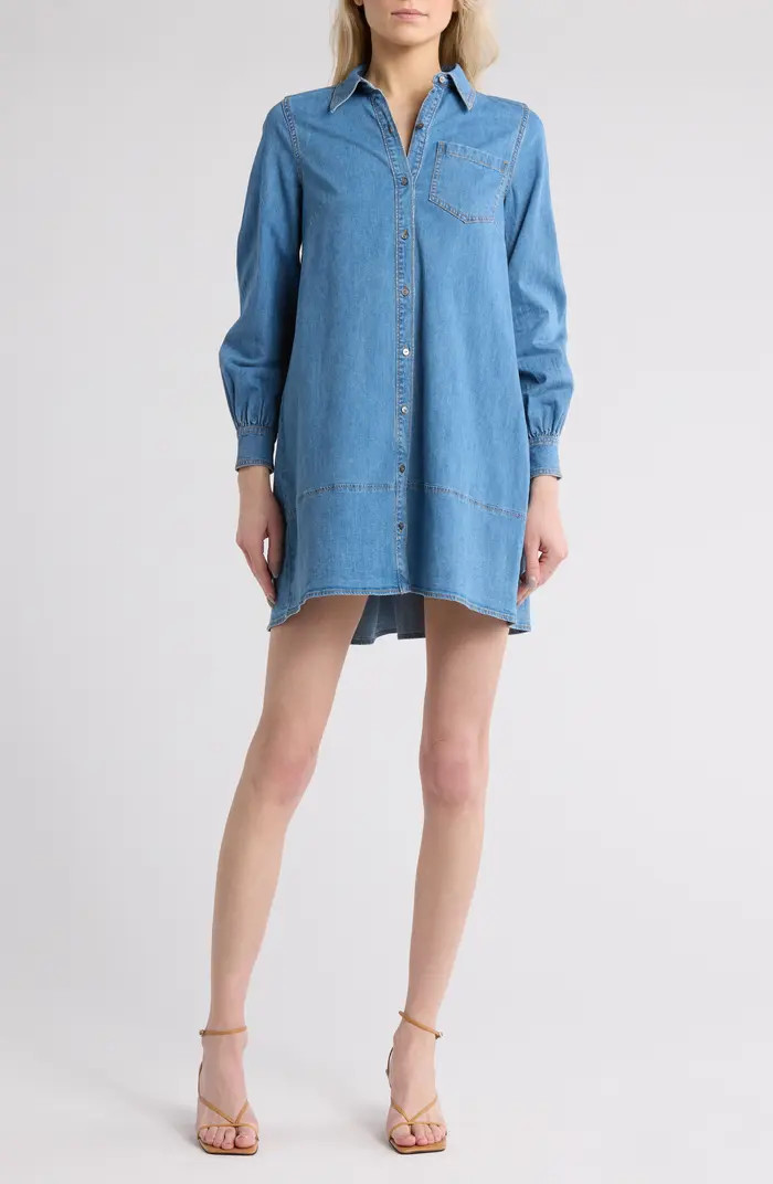 Adette Long Sleeve Denim Shirtdress | Nordstrom Rack