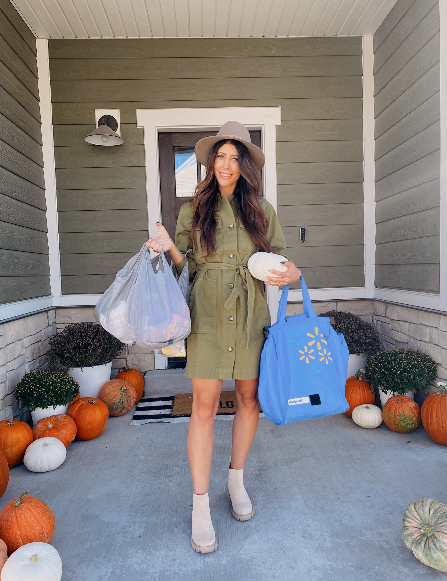 Dress is $36 (size down a size, wearing the xs) and boots $35!! #falloutfit #walmartfinds #walmart #fallboots 

#LTKunder100 #LTKshoecrush #LTKSeasonal