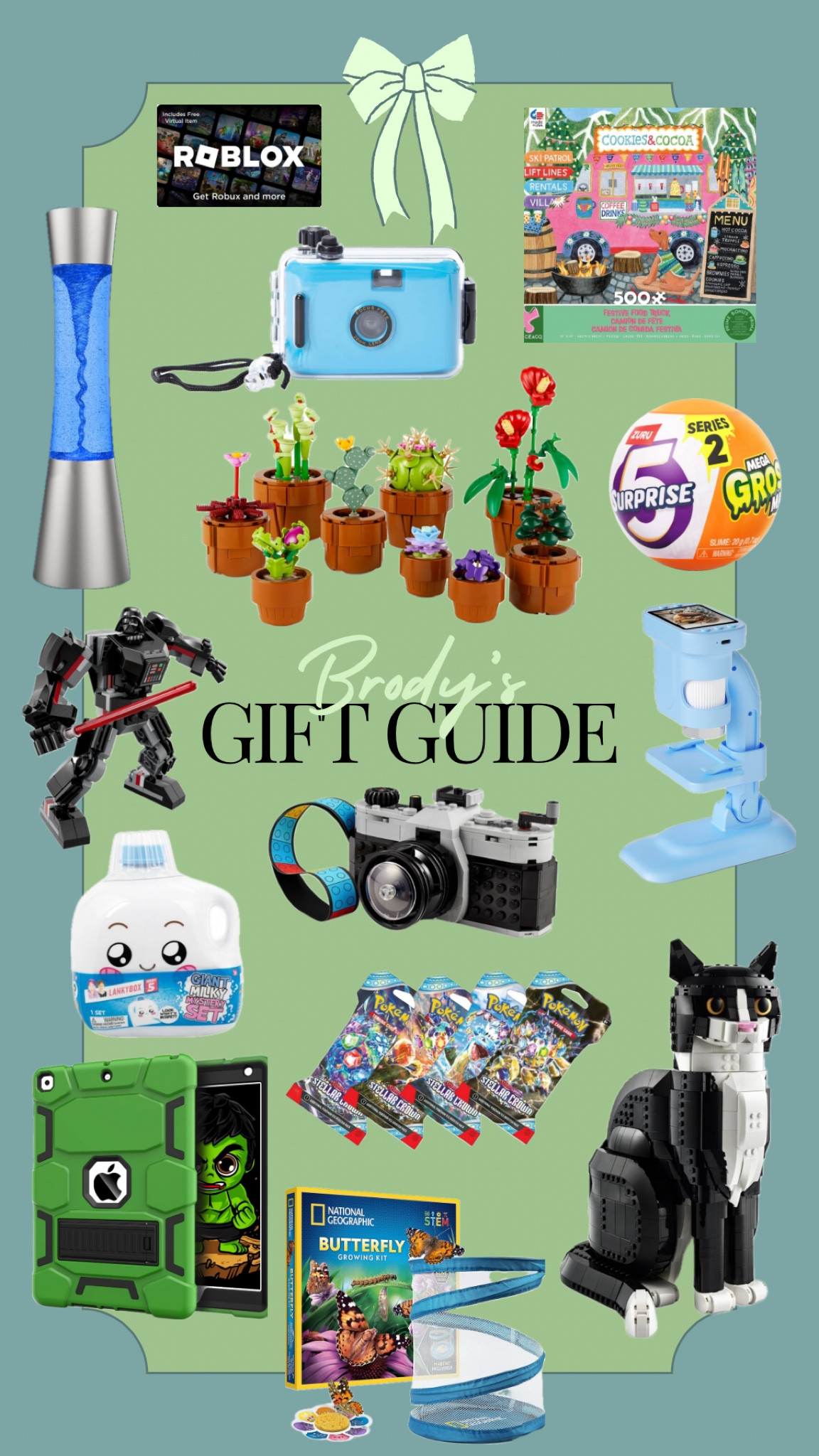 And this is my eight year old’s wish list! He’s really into Lanky Box, Legos and any science project he can get his hands on  

#LTKHoliday #LTKKids #LTKGiftGuide