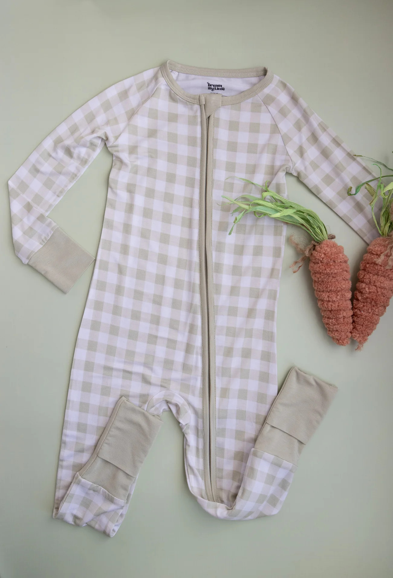 SAGE GINGHAM DREAM ROMPER | DREAM BIG LITTLE CO