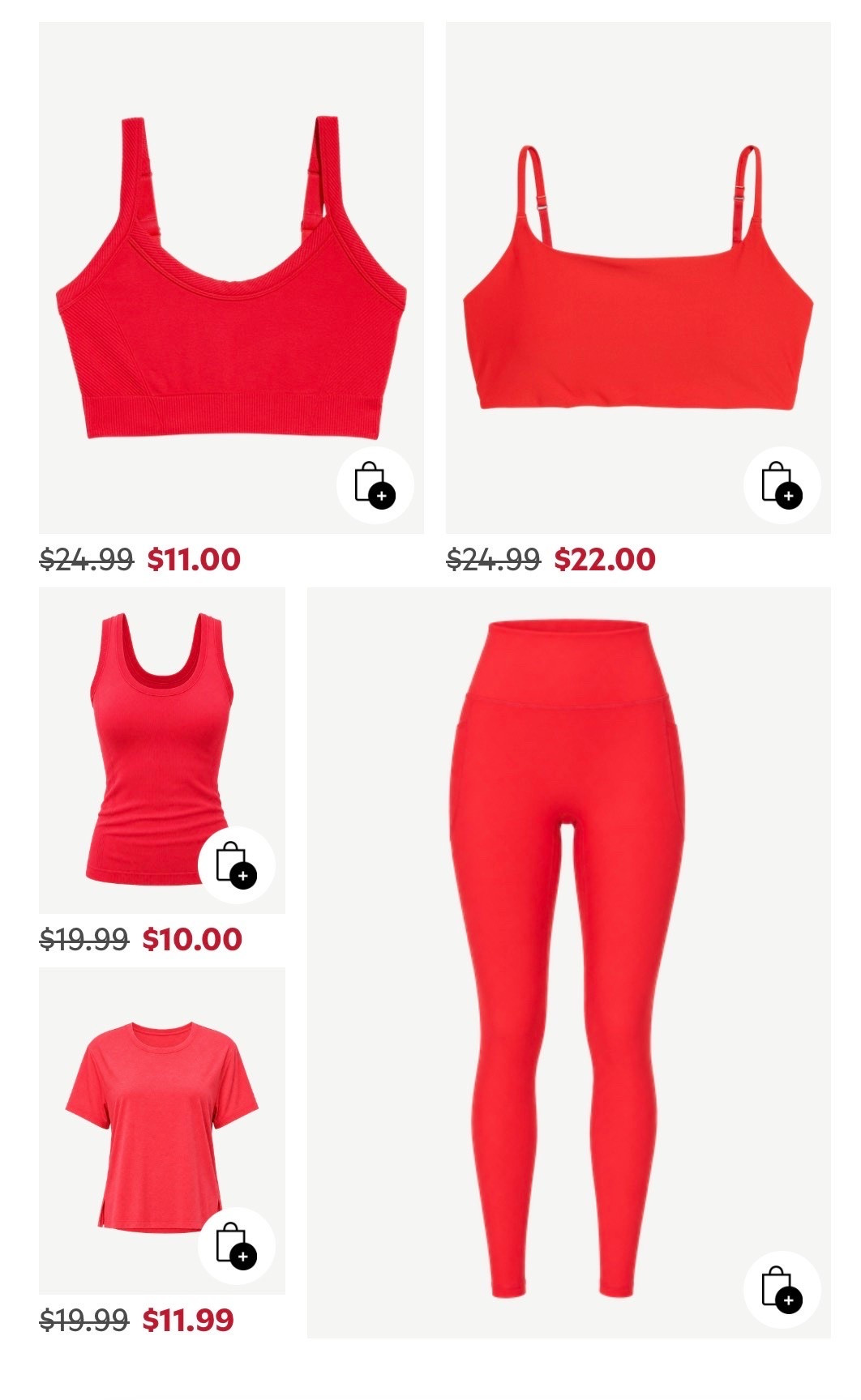 Shop for new activewear and all the bold colors and more from Old Navy! #red #matchingset #sale #under20

#LTKfitnessgoals #LTKActive #LTKSaleAlert