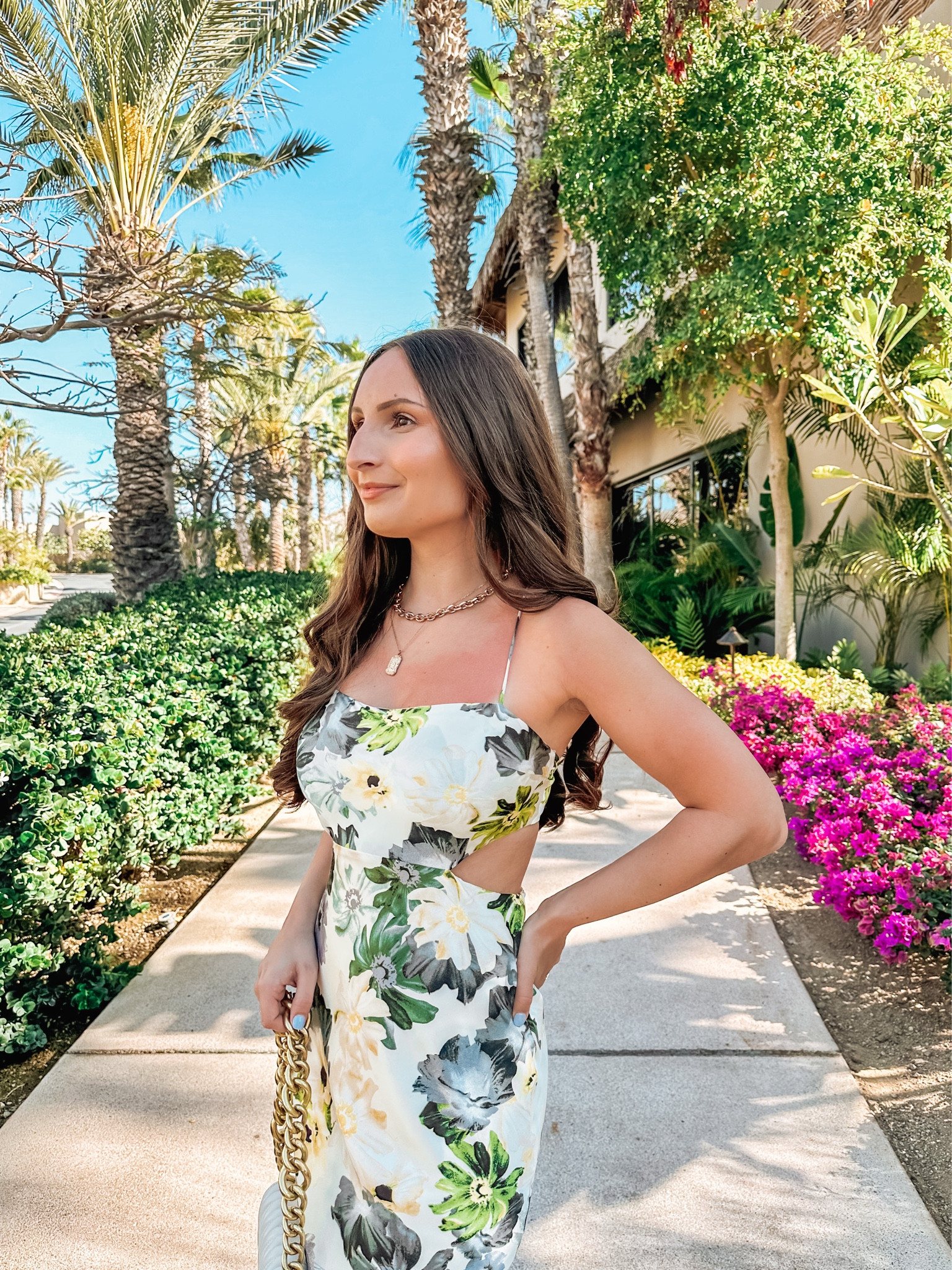 Floral maxi dress - true to size (2)
—

Vacation outfit, vacation ootd, spring fashion, spring outfit, beach vacation, resort wear, beach outfit, satin dress, open back dress


#LTKunder50 #LTKFind #LTKunder100