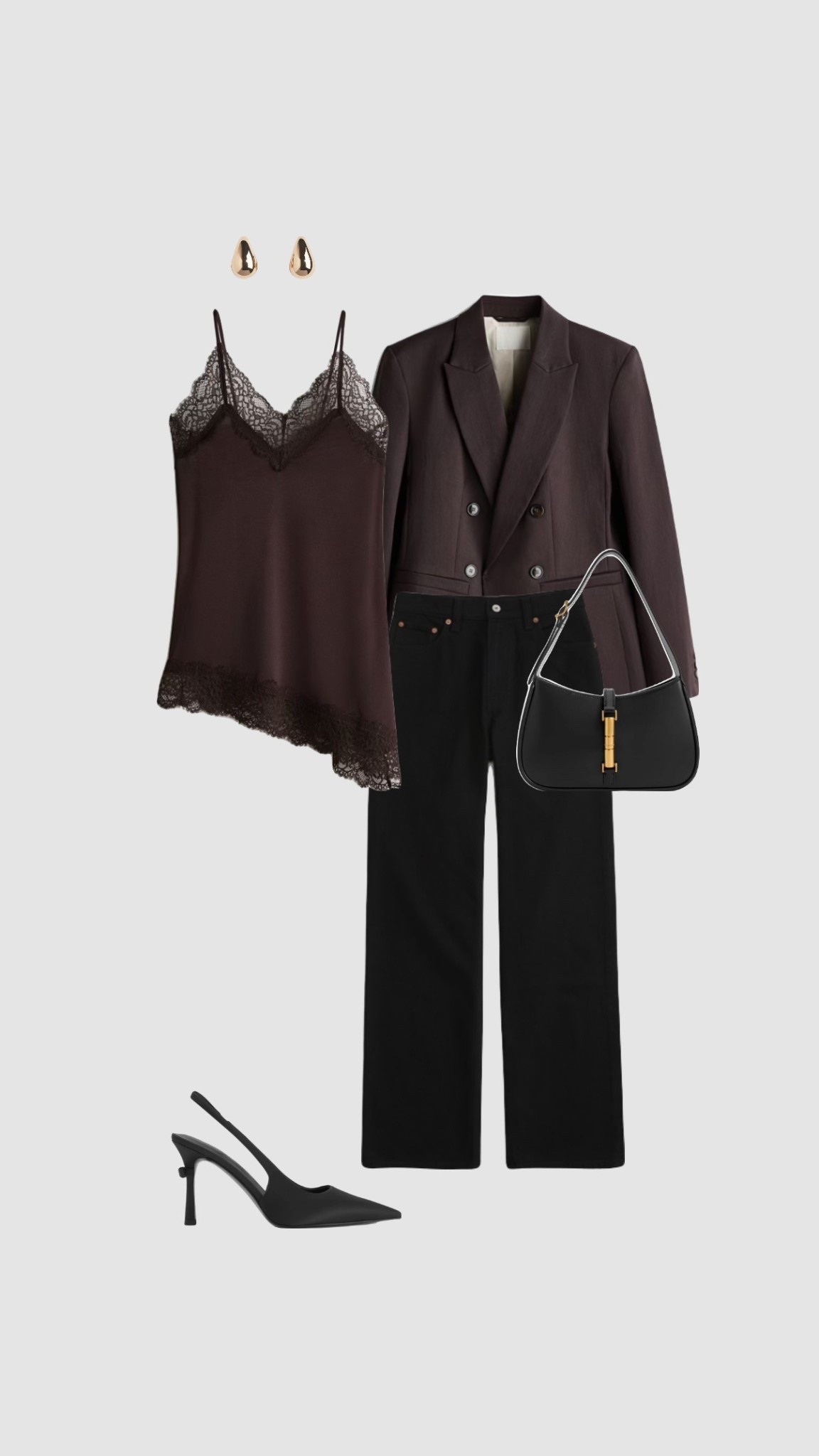 Get 15% off Charles & Keith with code COMAMBW15JESSIE  ✨ (must be logged into your account for the discount to apply) 

Brown Blazer, Lace Asymmetric Satin Cami Top, High waisted Straight Leg Jeans & Heels Date Night Outfit 🖤

• lace trimmed top trendy outfits Pinterest outfit going out outfits jeans and a nice top outfits brunch outfit night out outfit party partywear holiday outfits shoulder evening bag spring outfit  uk pub outfit •

#LTKpartywear #LTKdatenight #LTKspring
