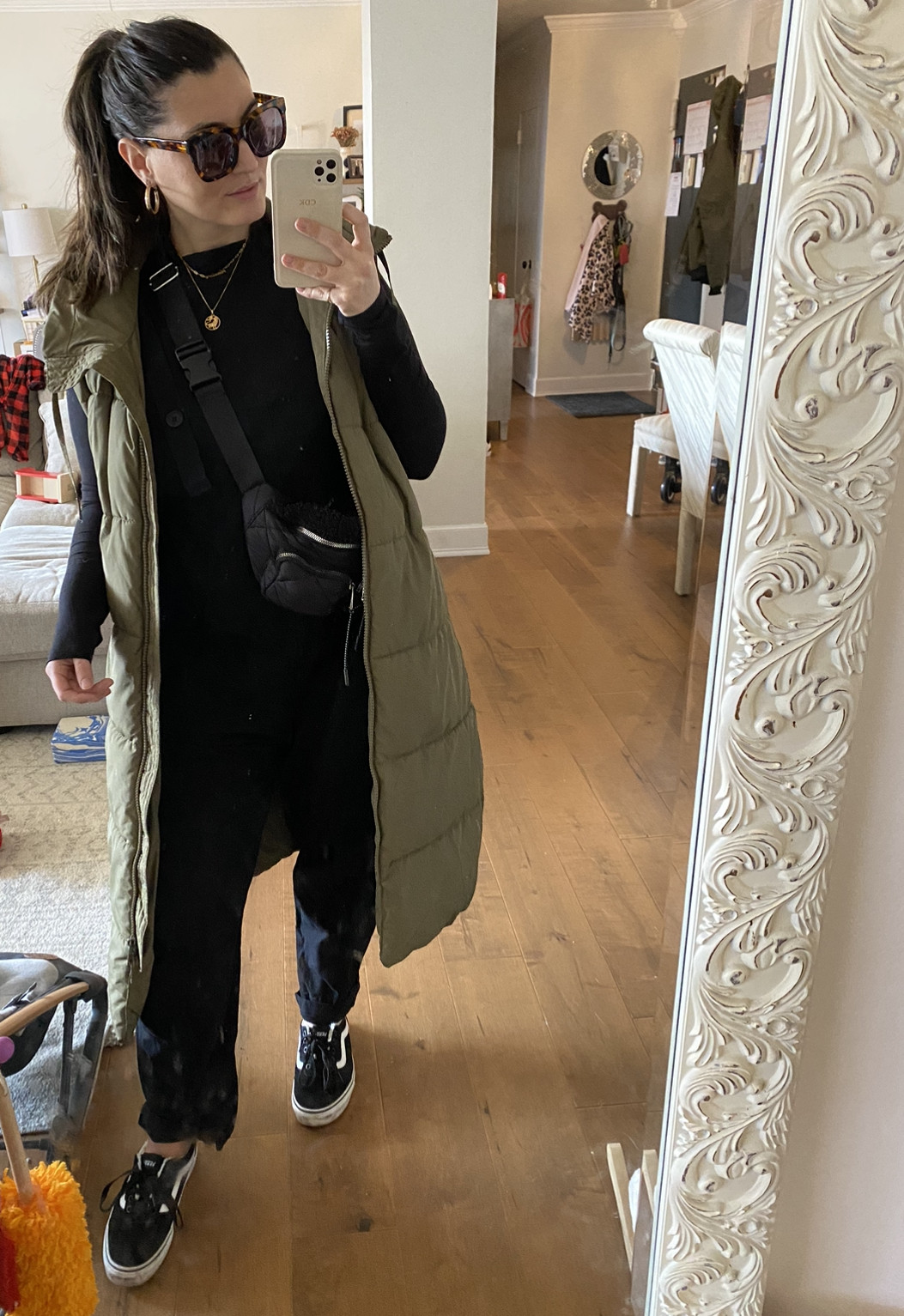 Okay. Fall outfit uniform is ready to go. Obsessed with the long vest when the weather gets chillier. Size down. 

Fall outfit, casual fall transition outfit, midsize fashion, fall style, sweatpants 

#LTKMidsize #LTKFindsUnder50 #LTKStyleTip