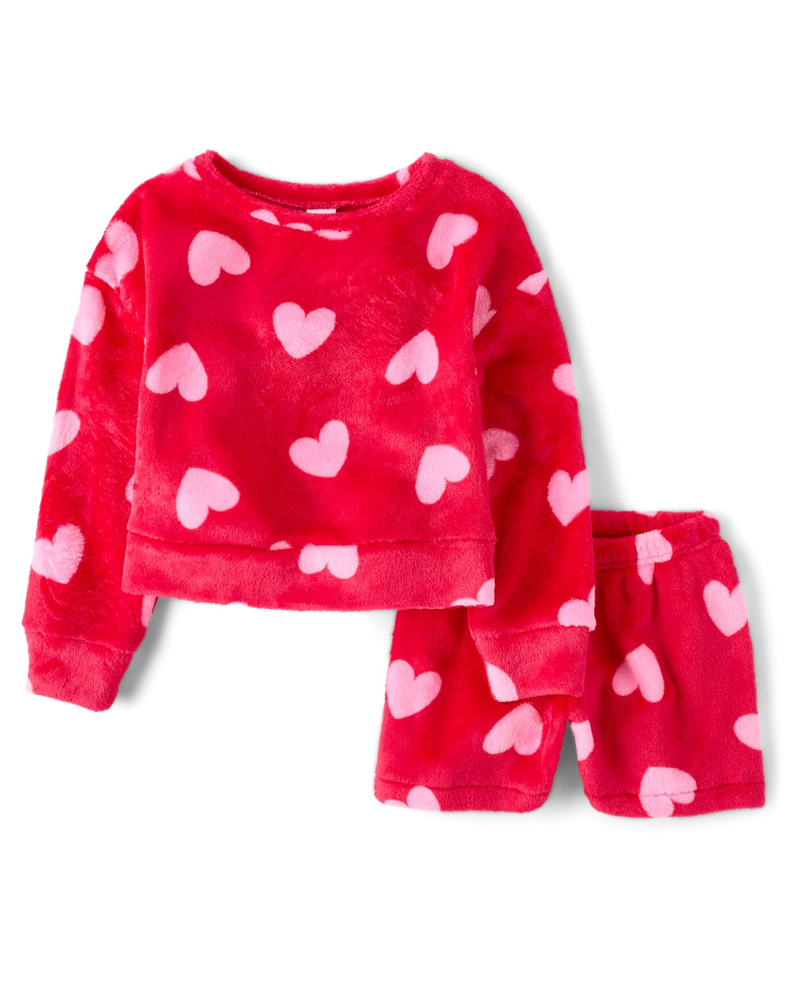 Girls Heart Pajamas - Cozy Fleece - red | The Children's Place