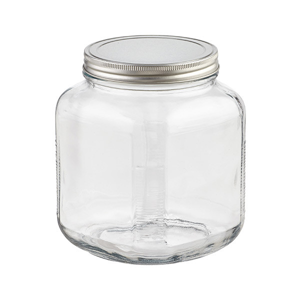 anchor 2 qt. Glass Cracker Jar Aluminum Lid | The Container Store