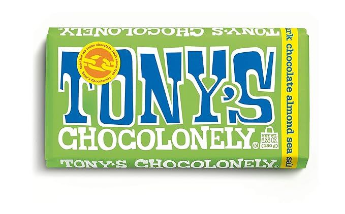 Tony's Chocolonely 51% Dark Chocolate Bar with Almonds and Sea Salt, 6.35 Ounce | Amazon (US)