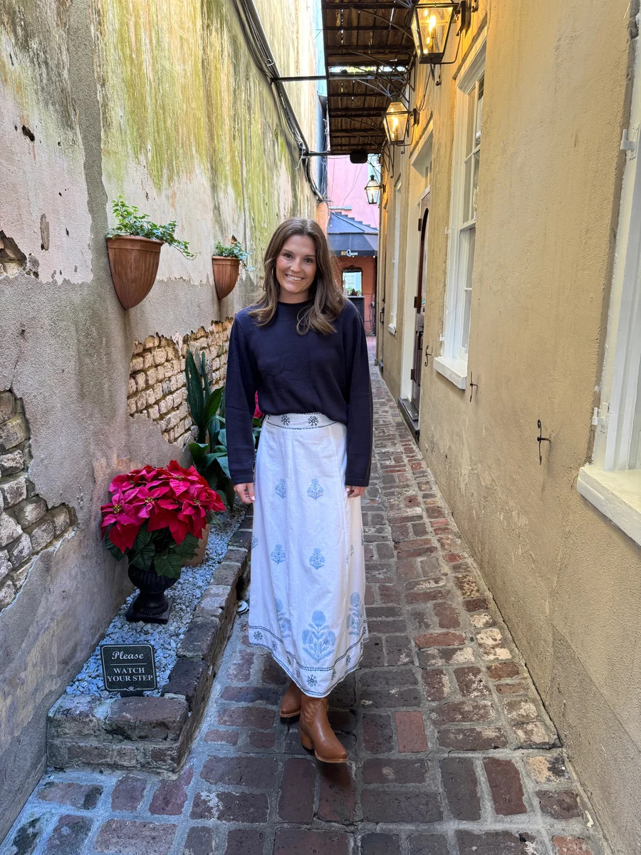 Hanley Midi Blue Petite Flower | Madison Mathews