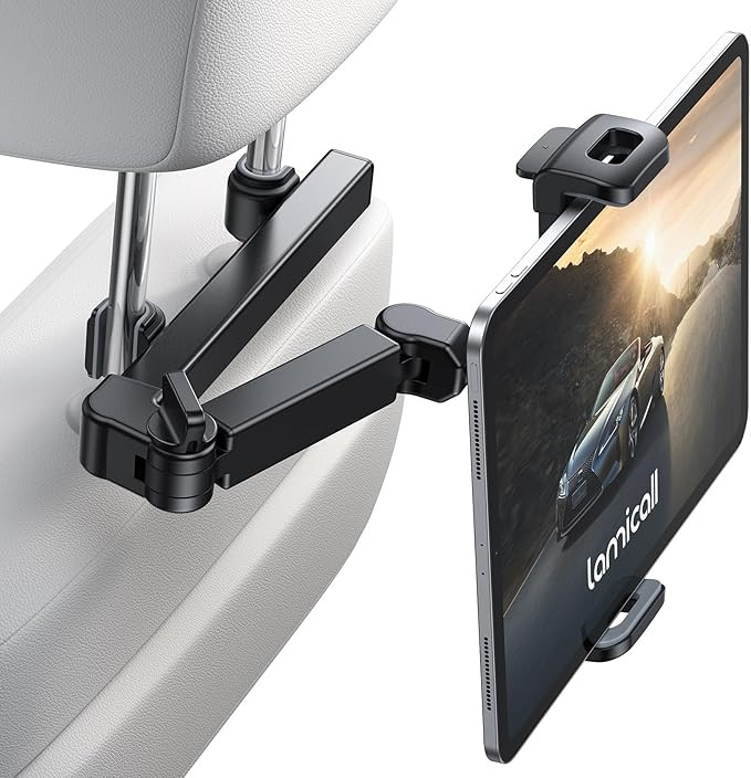 Lamicall Car Headrest Tablet Holder - [3 in 1 Extension Arm] Adjustable Tablet Car Mount for Back... | Amazon (US)