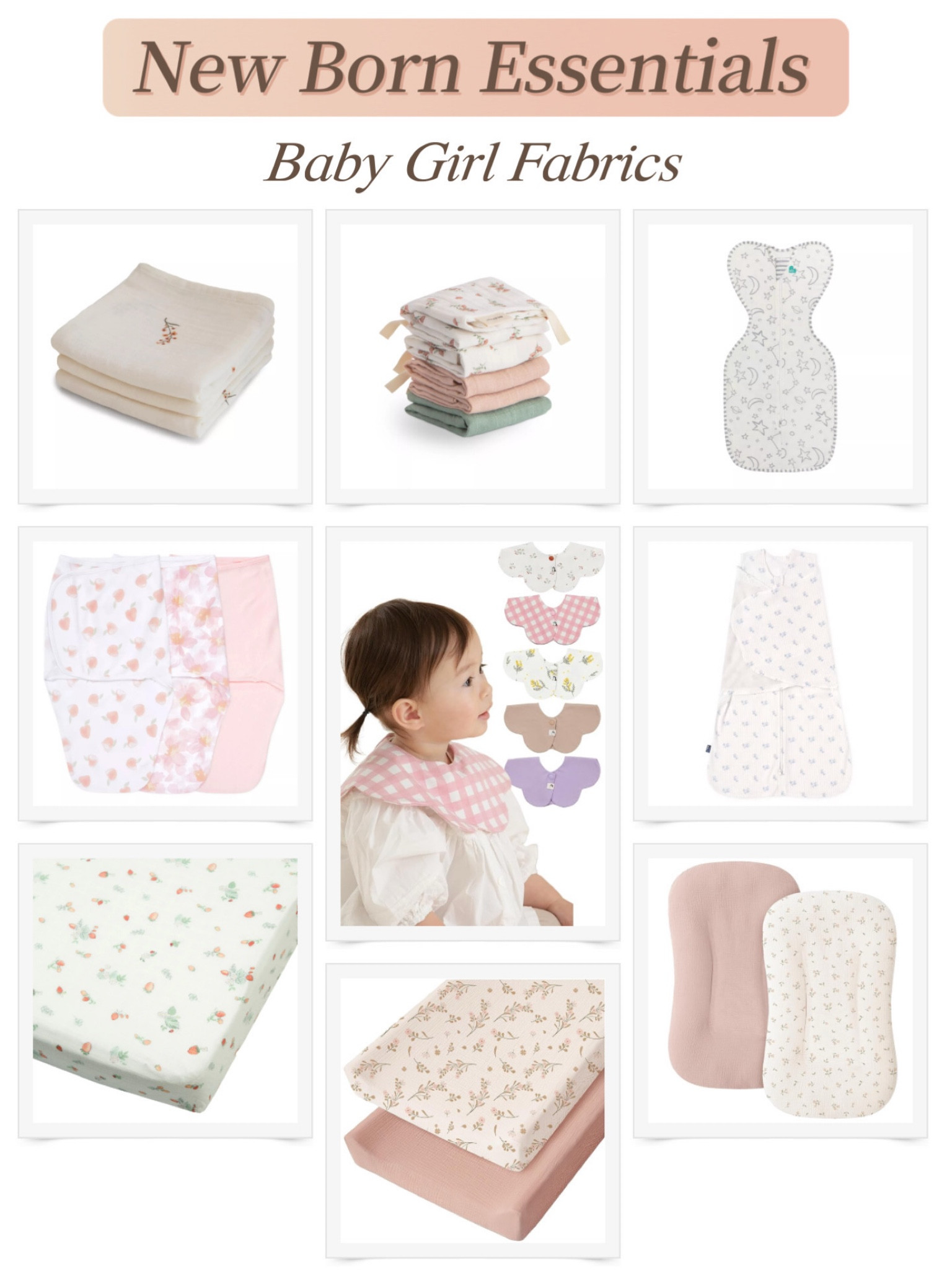 Baby fabrics: Muslin Cloth, Swaddle, Crib Sheet, Changing pad cover, Lounger Cover, Burp Cloth, Washcloth, Baby Bibs
Soft and gentle for my baby girll

#LTKHome #LTKBaby