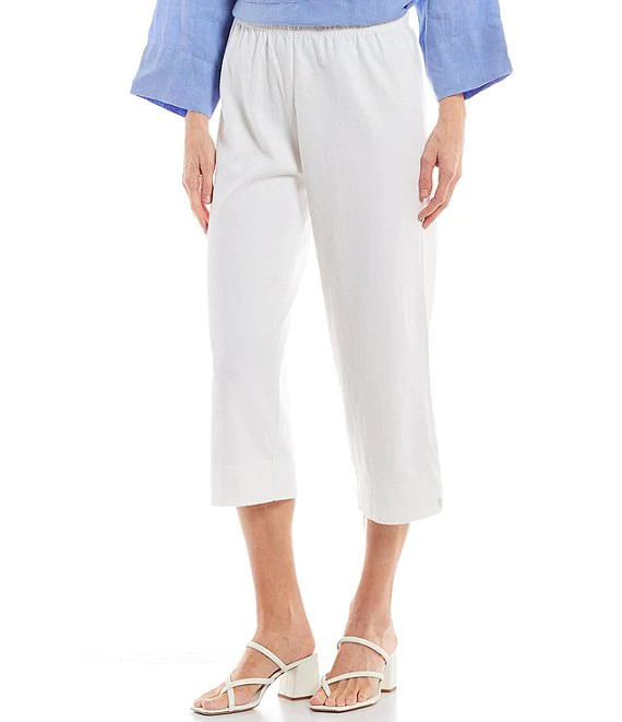 Knit Jersey Slim Straight Leg Capri Pull-On Pants | Dillard's