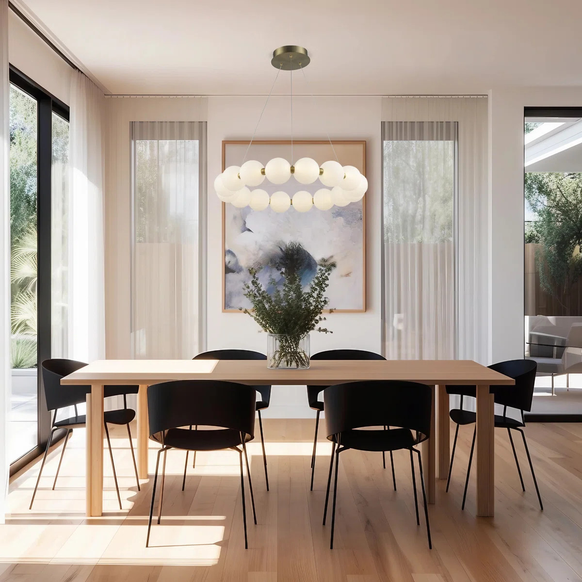 Minza 21 - Light Acrylic Dimmable LED Wagon Wheel Chandelier | Wayfair North America