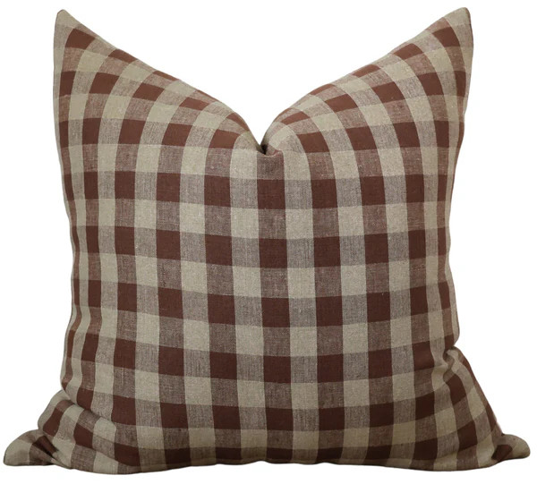 Warm Checkered Block Print Pillow Cover | Hackner Home (US)