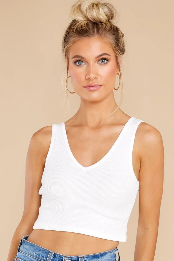 Mod About This White Crop Tank Top | Red Dress 