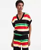 Theophilio | Macy'sWomen's Striped Sleeveless V-Neck Sweater | Macy's