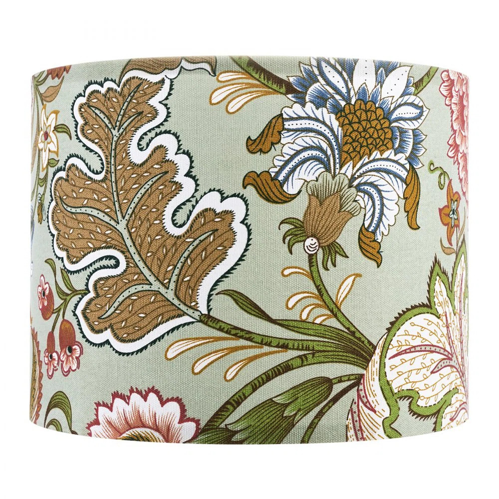 Drum Lamp Shade 13 x 13 x 10 inches Medium Round Lampshade (Dark Floral) (Set of 2) | Wayfair North America