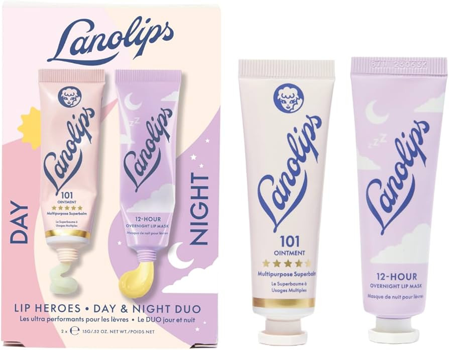 Lanolips 101 Lanolin Lip Balm & Overnight Lip Mask Duo - Heroes Kit for Complete Day to Night Car... | Amazon (US)