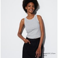 Uniqlo - Cotton Ribbed Cropped Fit Bra Top - Gray - XXS | UNIQLO (UK)