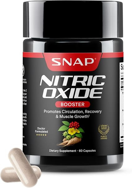 Snap Supplements Nitric Oxide Booster for Men & Women, L-Citrulline + 3 Forms of L-Arginine for S... | Amazon (US)