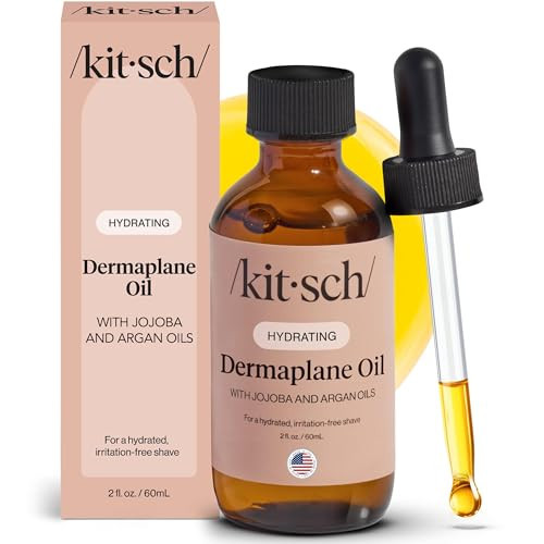Kitsch Dermaplane Face Oil with Jojoba & Argan Oil – Hydrating Facial Formula for Dermaplaning Tool, Gua Sha & Razor Use – Irritation-Free Shave Oil for Soft, Radiant Skin – 2oz | Amazon (US)