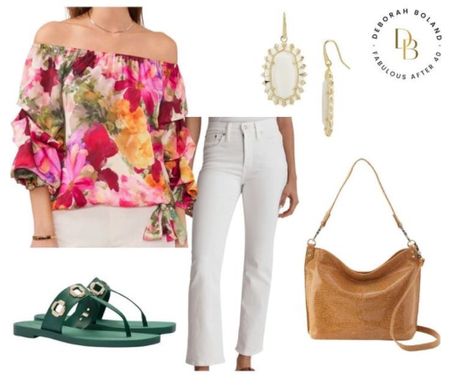 
An Off-the-shoulder top may seem bold and bare at first, but it is really the perfect blend of ease and elegance. 

If you want to feel more comfortable and confident, choose one with long sleeves. Like this pretty floral one from @nordstrom I've paired it with these crisp white jeans and colorful sandals for the ultimate summer look.  


#LTKSeasonal #LTKOver40