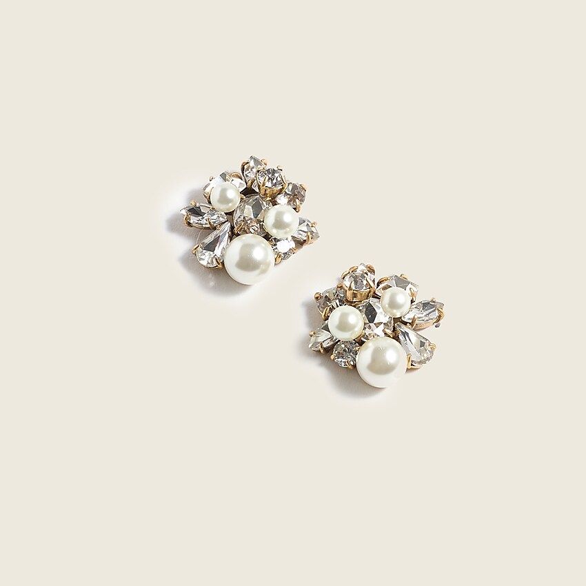 Pearl and crystal earrings | J.Crew US
