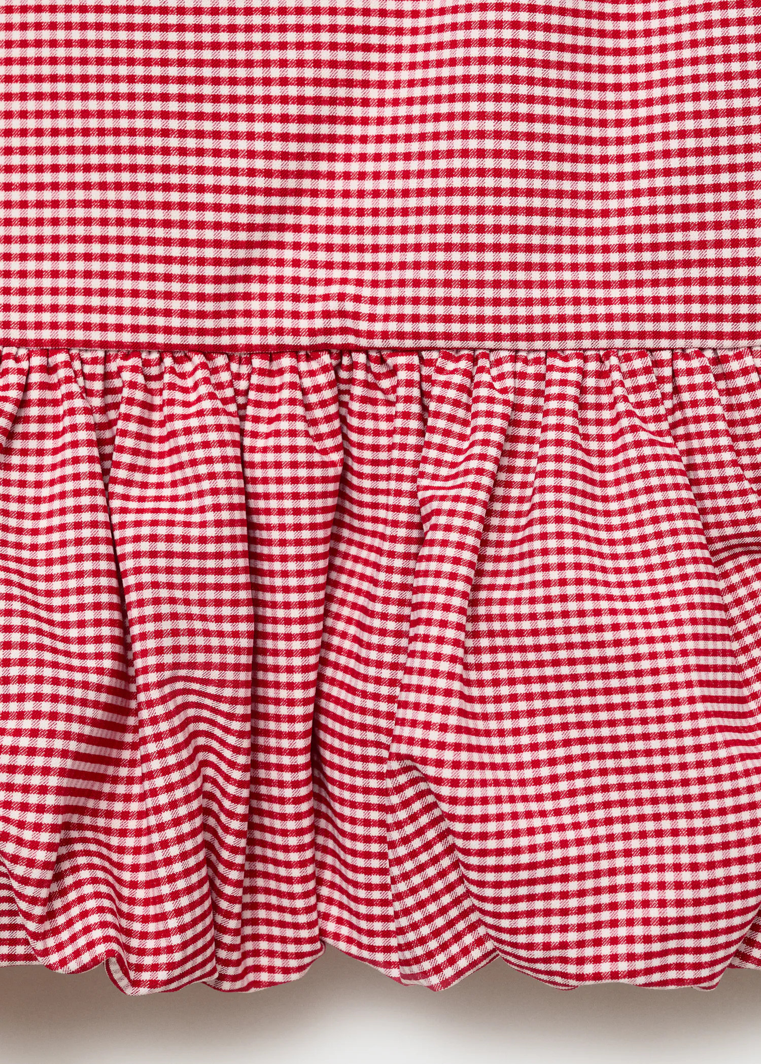 Gingham-check top with ruffle - Women | MANGO USA | Mango (US/MX/AU)