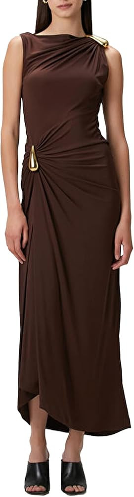 Women‘s Ruched Bodycon Dress Casual Sleeveless Club Elegant Party Cocktail Maxi Evening Dresses... | Amazon (US)