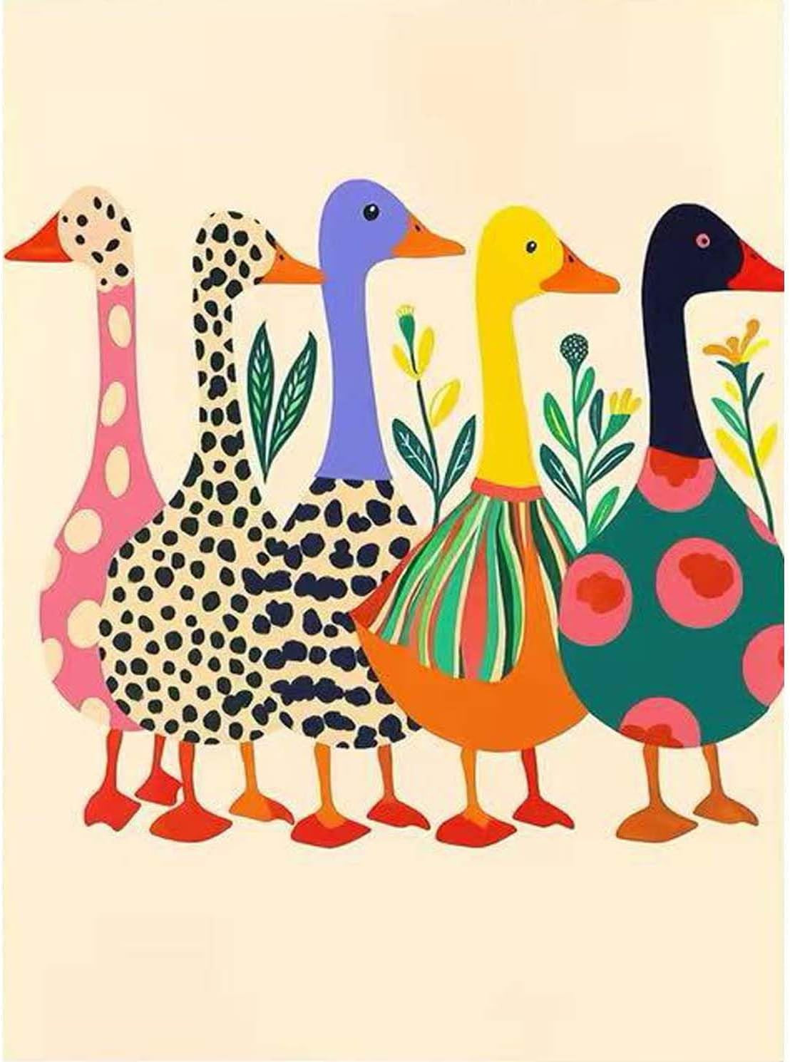 GEMOUJ Duck Paint by Numbers Kits for Adult,Colorful Duck Paint by Numbers Kit for Adults Beginners, DIY Animal Acrylic Painting on Canvas for Adult, Home Wall Decor 16 x 20 inch | Amazon (US)