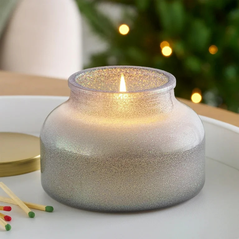 Better Homes & Gardens 1-Wick Holiday Scented Glitter Jar Candle, Vanilla Allspice, 12oz. | Walmart (US)