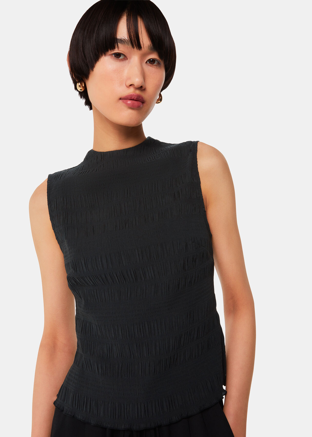Plisse Sleeveless Top | Whistles UK | | Whistles