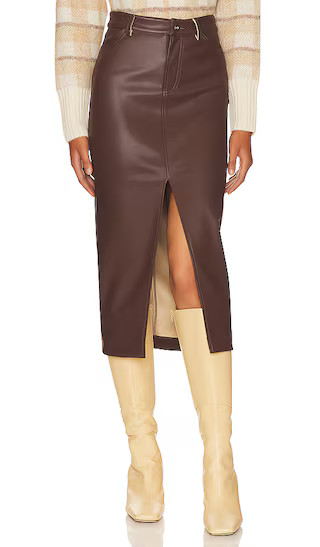 Jae Faux Leather Skirt in Mocha | Revolve Clothing (Global)