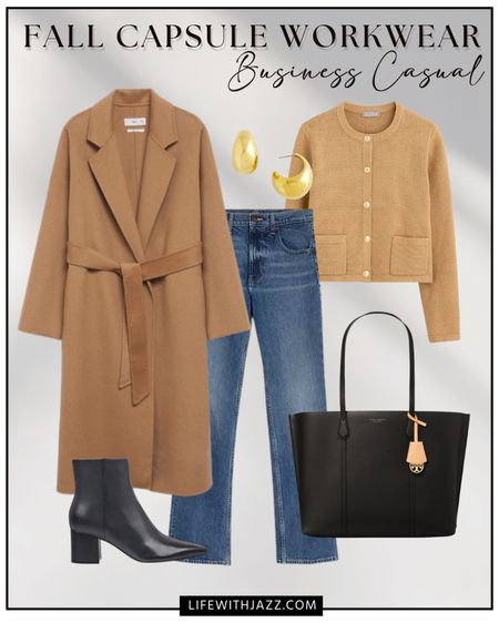 Fall business casual work outfit inspo 

Fall style / fall work outfit / office outfit / camel coat / sweater jacket / jeans / boots 

#LTKworkwear #LTKstyletip #LTKSeasonal