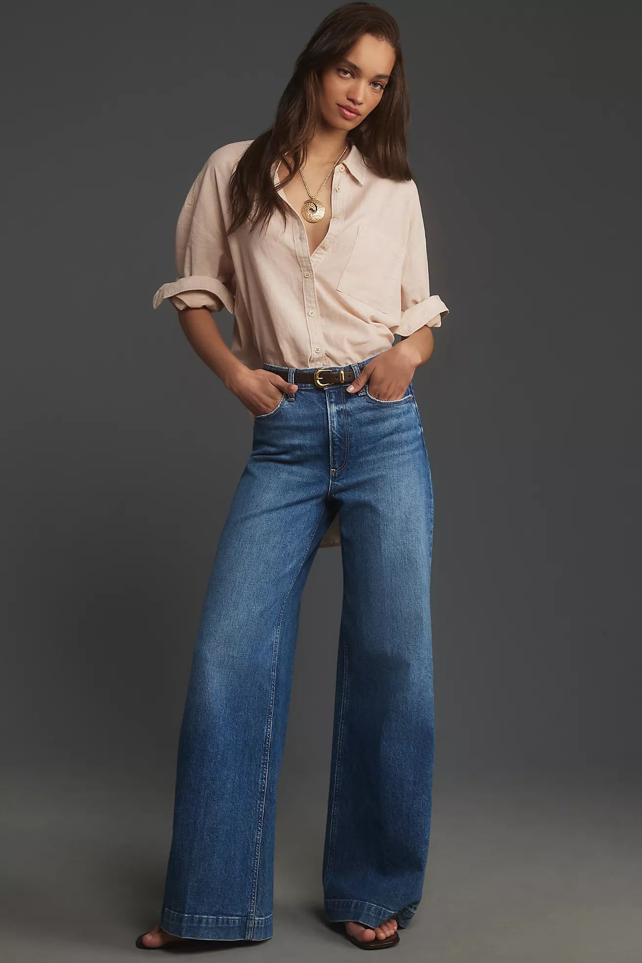 PAIGE Harper High-Rise Wide-Leg Jeans | Anthropologie (US)