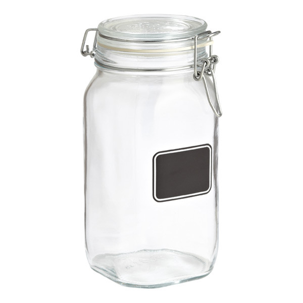 Bormioli Rocco 1.6 qt. Hermetic Jar w/ Chalk Label 1500 ml. | The Container Store