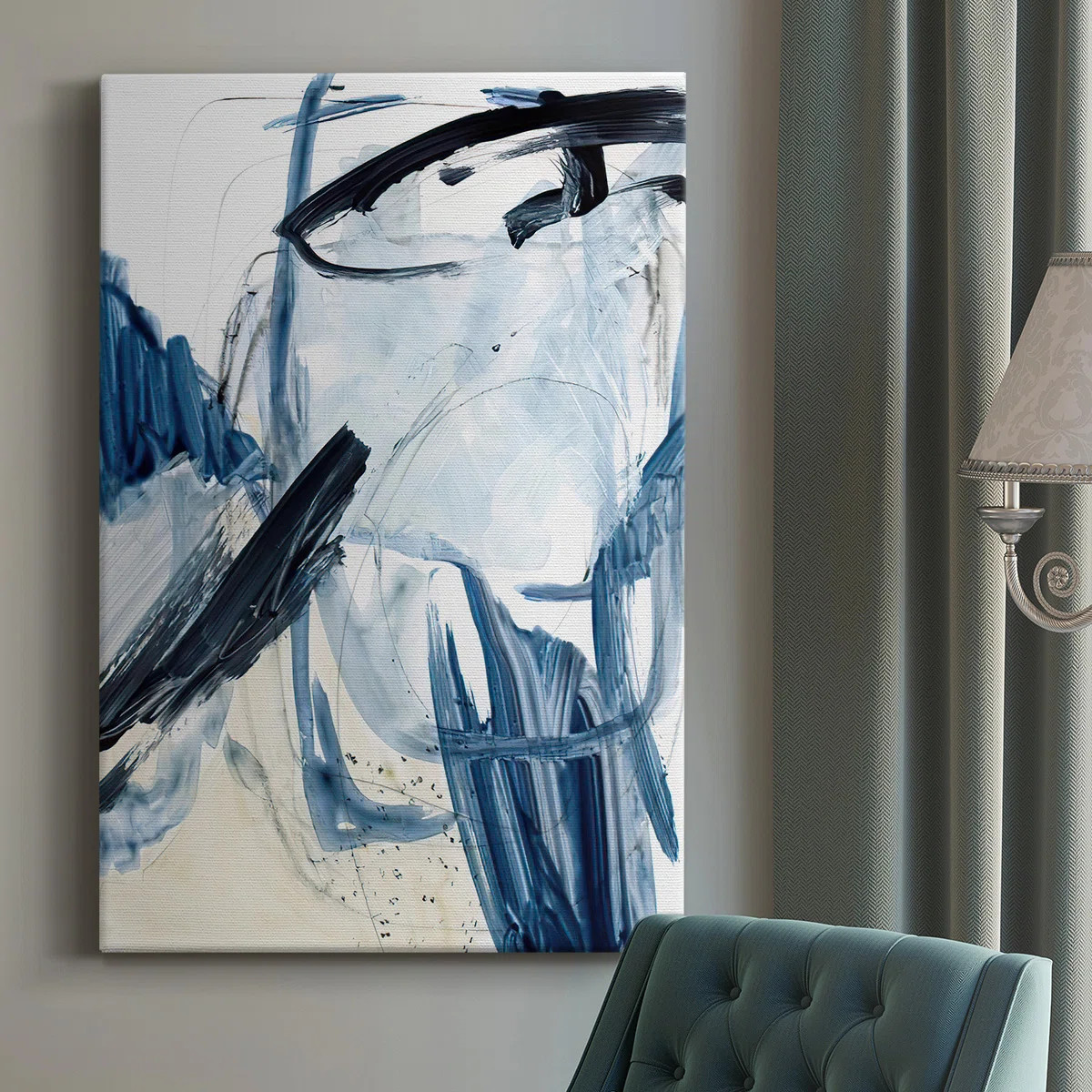 Orren Ellis " Indigo Swash I " Painting Print & Reviews | Wayfair | Wayfair North America