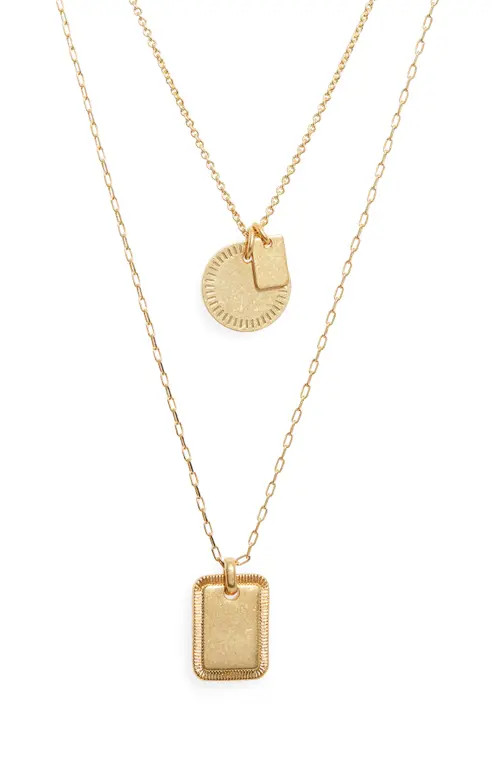 Madewell Etched Coin Necklace Set in Vintage Gold at Nordstrom | Nordstrom