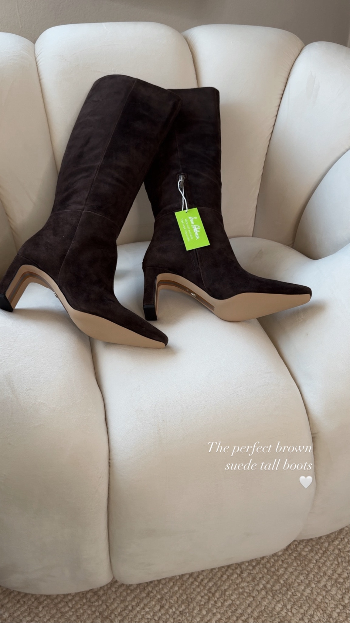 I found the perfect brown suede tall boots for this fall winter season 🍂
➡️Available on regular and wide calf
Soft leather brings timeless style to a knee-high boot designed with a squared toe and sleek heel.
➡️MEASUREMENTS:
🤍2 3/4" heel (size 8.5)
🤍16 1/2" shaft; 14 1/2" regular calf circumference
🤍16 1/2" shaft; 16" wide calf circumference

- These gorgeous brown suede tall boots run true to size. I always size up a full size to be able to wear my boots with chunky or double socks. These are just perfect for all fall outfits  and the rich chocolate brown suede is so beautiful with great quality .
➡️True to size and under $200, all sizes available right now.
.
#brownsuede #suedeboots #asmr #ootd

#LTKStyleTip #LTKWorkwear #LTKShoeCrush