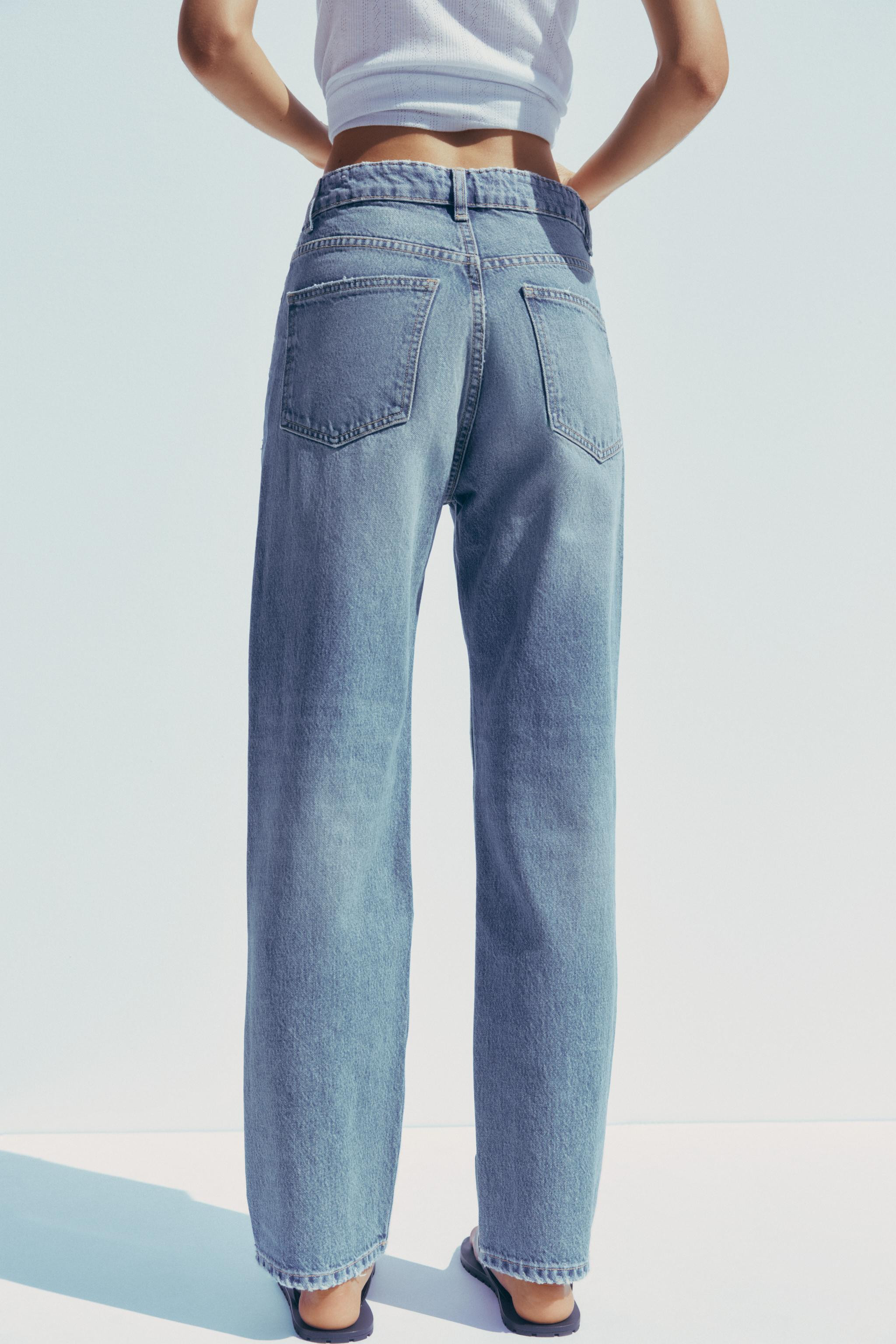 TRF RIPPED HIGH-WAIST MOM FIT JEANS | Zara US