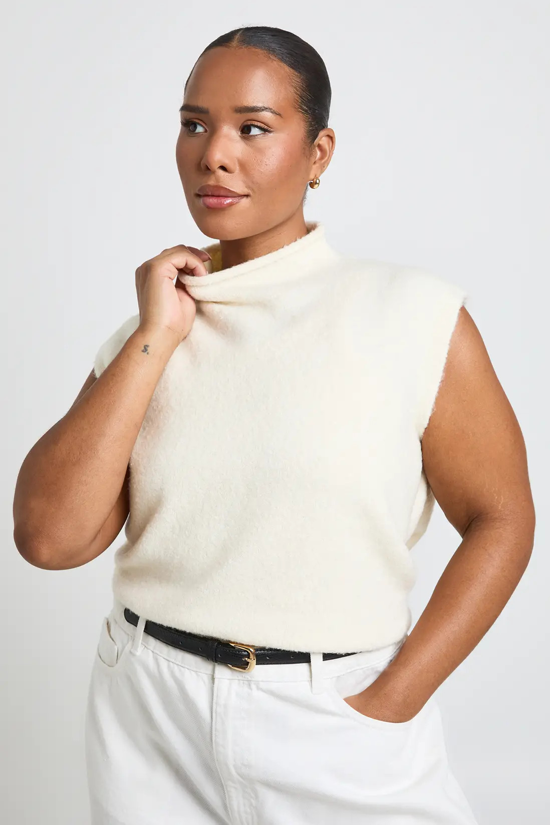 Stone Plus Soft Knit Funnel Neck Top | Boohoo USA | boohoo (US & Canada)