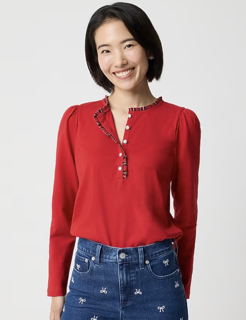 $34 -I am loving this top for the holidays, plus it comes in two other colors and it’s on sale!

#tartan #henley #holidaytop #christmastop #jcrewfactory #jcrew #jcrewsale #christmas #salefinds 
#LTKOver40 #under40 #LTKHoliday #LTKSeasonal


#LTKStyleTip #LTKFindsUnder50 #LTKSaleAlert