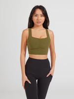 Bloom Sports Bra - Grounded Dark Olive | Buffbunny