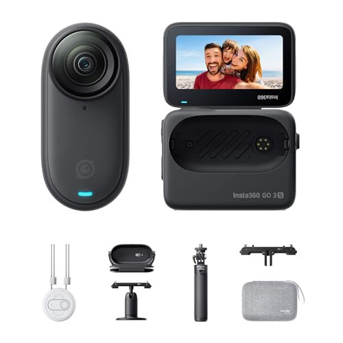Insta360 GO 3S - 128 GB Family Bundle Black 4K Tiny Portable Vlogging Camera, Hands-Free POVs, Mount Anywhere, Stabilization, 140 Min Battery Life, 10m Waterproof, Pet POV | Amazon (US)