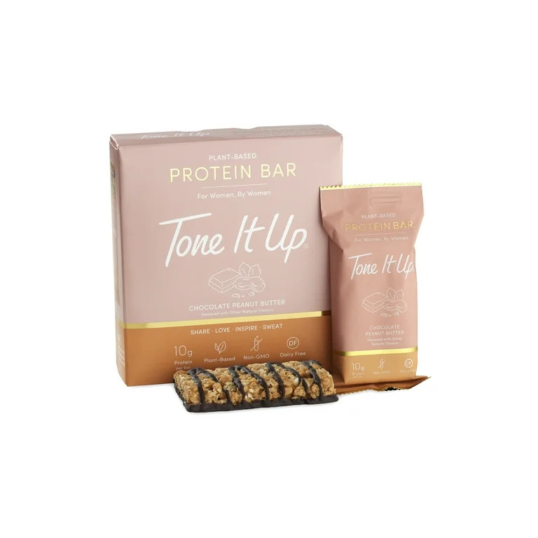 Tone It Up Plant Based Protein Bars, Peanut Butter, 10g Protein, 4 Count | Walmart (US)