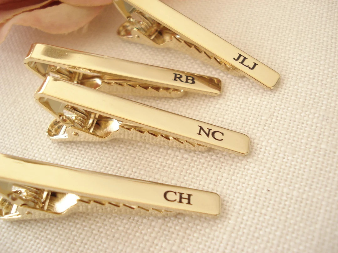 Personalized Groomsmen Gift...gold or Silver Custom Engraved Tie Clip, Best Man Gift, Wedding Gif... | Etsy (US)