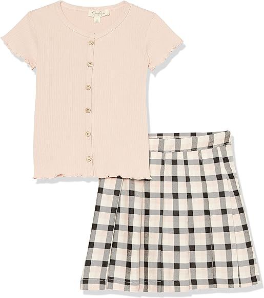 Jessica Simpson Girls Two Piece Short Sleeve Skirt Set | Amazon (US)