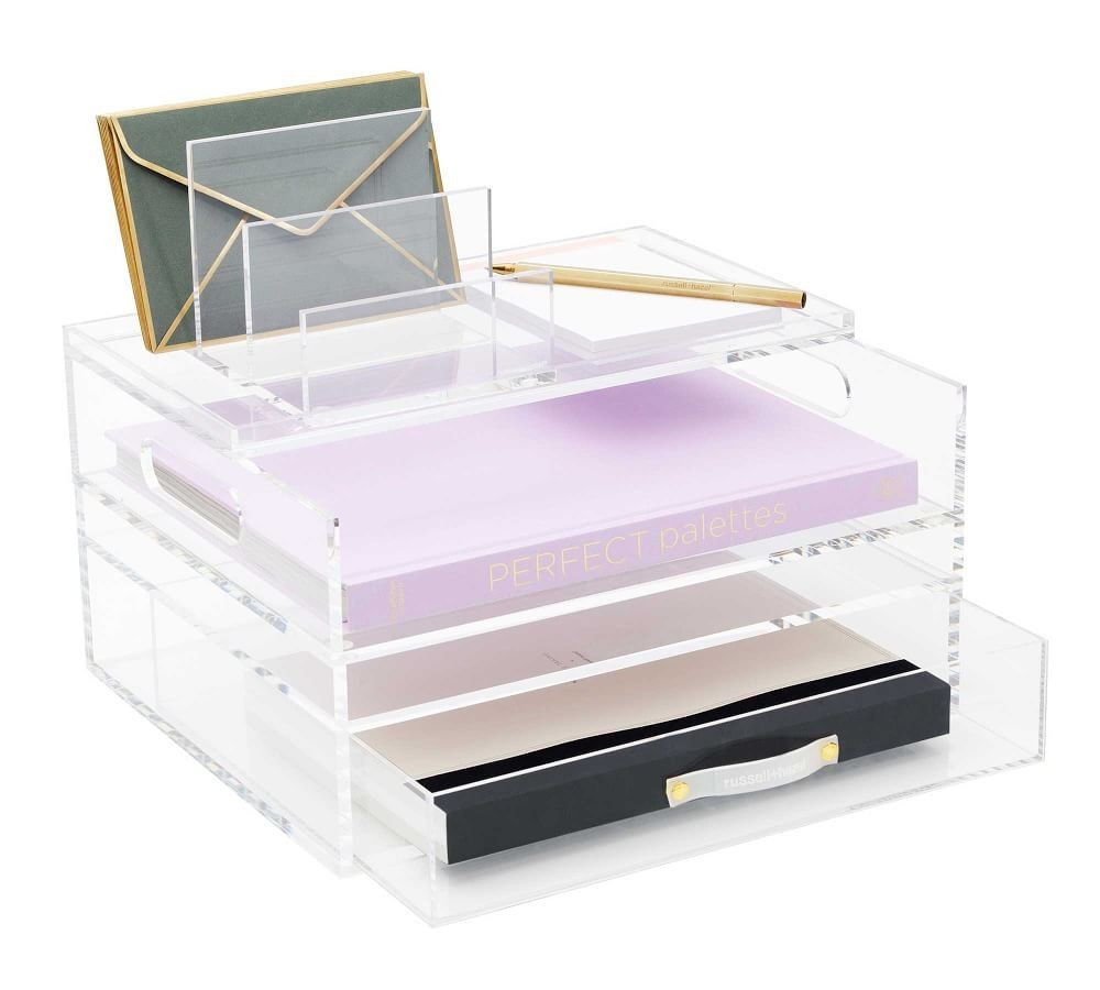 Acrylic Desktop Organizer, 11&amp;quot;W x 12.5&amp;quot;H | Pottery Barn (US)