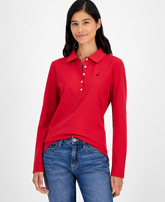 Women's Long Sleeve Polo Shirt | Macy's